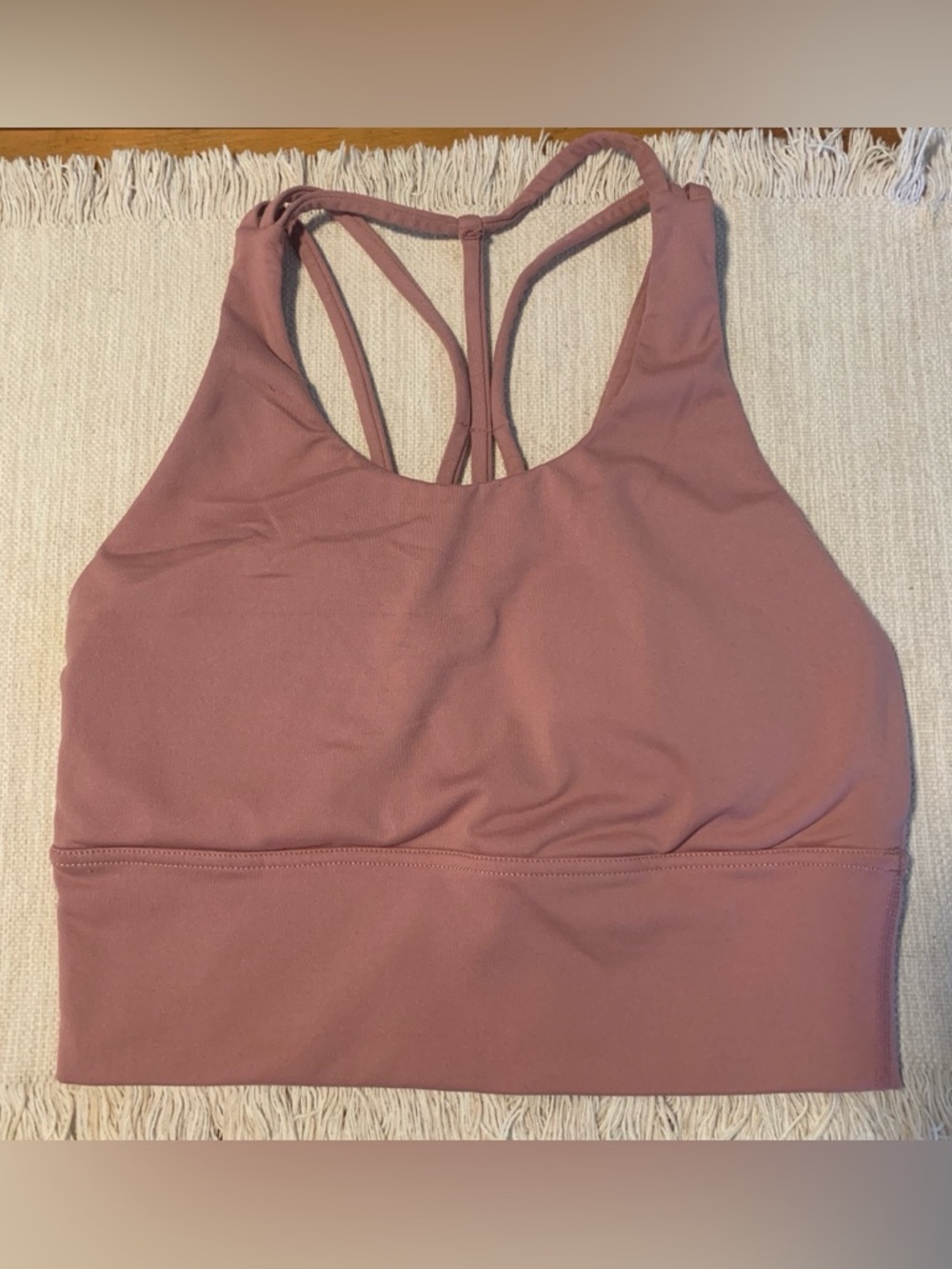 Women's Light Mauve Strappy Sports Bra